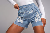 DUCHESS BOXER SHORTS: DENIM + PEARLS